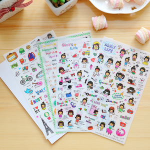 Little girl with black hair Stickers