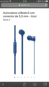 Auriculares urBeats3 con conector de 3,5 mm - Azul