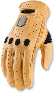 Icon 1000 Prep Kangaroo Leather Motorcycle Glove Tan