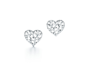 Tiffany Olive Leaf Heart Earrings