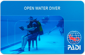 Сертификат PADI OPEN WATER DIVER