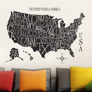карта США на стену