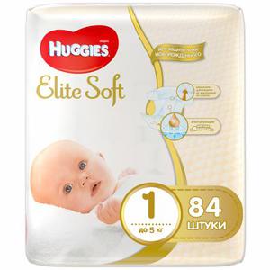 Подгузники Huggies Элит Софт 1 до 5кг 84шт