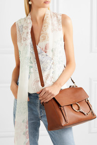 Faye Day large textured-leather shoulder bag