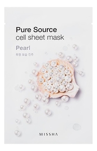 Маска для лица листовая с эстрактом жемчуга Pure Source Cell Sheet Mask Pearl 21г