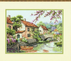 Village Canal Cross Stitch Kit