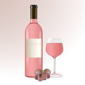 бутылка розового вина