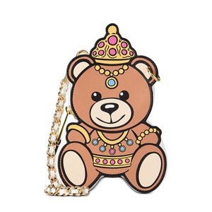 Moschino Crown Teddy Bear Womens Leather Shoulder Bag