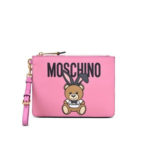 Moschino Playboy Bear Womens Leather Clutch