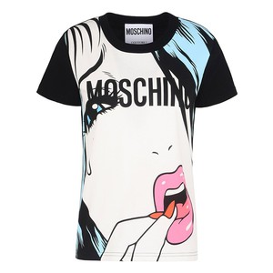 Moschino Eyes Womens Short Sleeves T-Shirt Black/White