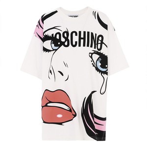 Moschino Eyes Womens Short Sleeves T-Shirt White