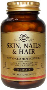 Solgar Skin, Nails & Hair, Advanced MSM Formula 60 таблеток