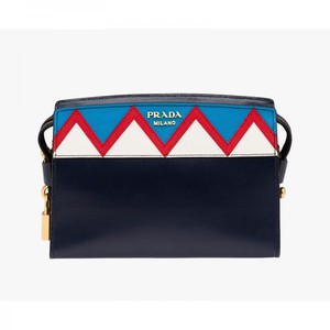 Prada 1BH049 Esplanade Saffiano Leather Messengers In Navy Blue