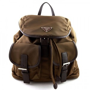 Prada BZ0001 Nylon Backpack In Coffee