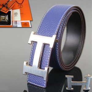 Hermes Constance Belt Leather Palladium Hardware In Blue