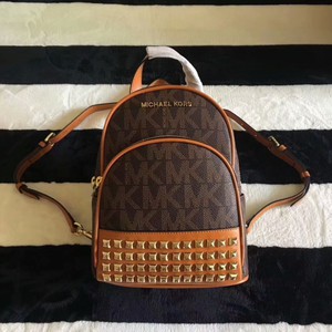 MICHAEL Michael Kors Abbey Extra-Small Studded Logo Backpack Coffee