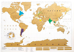 Скретч карта мира со стирающимся слоем