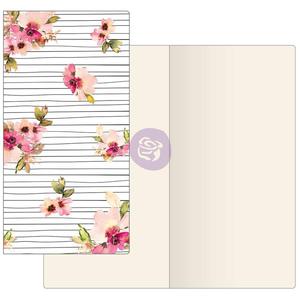 Prima Traveler's Journal Notebook Refill - Scribble Lines Floral W/Ivory Paper