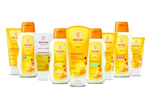 Weleda, детские штуки: крем под подгузник, гель для мытья, шампунь, увлажняющий крем