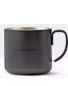 Металлическая чёрная матовая чашка Starbucks