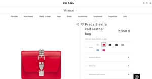 Prada Elektra calf leather bag red