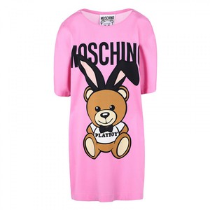 MOSCHINO PLAYBOY BEAR SHORT DRESS PINK