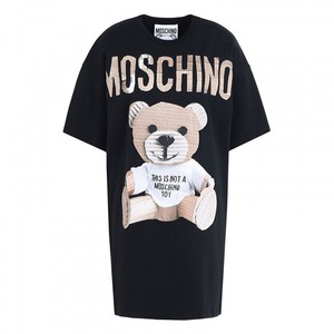 MOSCHINO PAPER BEAR SHORT DRESS BLACK