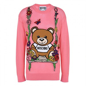 MOSCHINO BOTANICAL BEAR SWEATER PINK