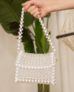 White Beaded Bag