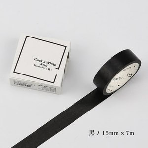 Black and White Pure Color Washi Tape
