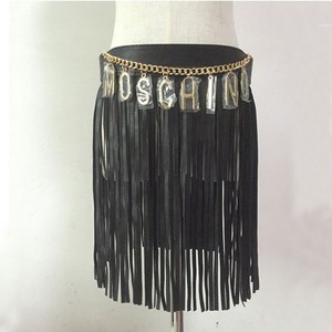 MOSCHINO LOGO TASSEL WAIST BLACK