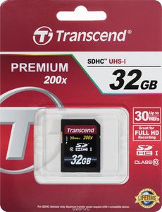 Transcend SDHC Class 10 32GB карта памяти