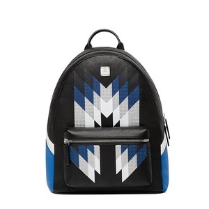 MCM Medium Stark Chevron Diamond Backpack In Black