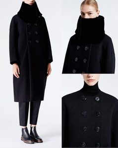 Зимнее пальто черного цвета