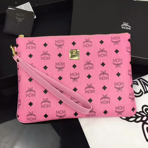 MCM Medium Color Visetos iPad Clutch In Pink