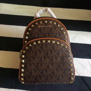 MICHAEL Michael Kors Abbey Studded Logo Backpack Coffee
