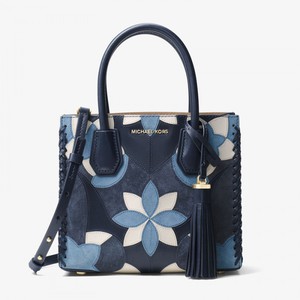 MICHAEL Michael Kors Mercer Floral Patchwork Leather Tote Blue