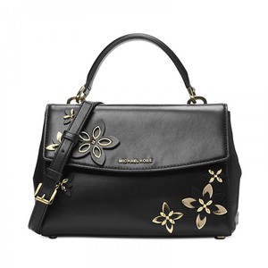 MICHAEL Michael Kors Ava Small Floral Leather Satchel Black