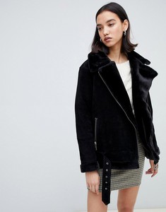 Black Aviator Coat (leather/suede)