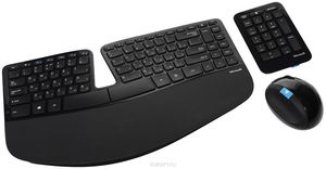 Комплект (клавиатура+мышь) MICROSOFT Sculpt Ergonomic, USB, беспроводной, черный [l5v-00017]