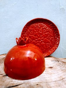 Масленка Гранат с блюдцем