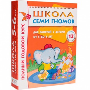 Комплект книг Школа семи гномов 5-6 лет. полный годовой курс (12 книг с играми и наклейками)