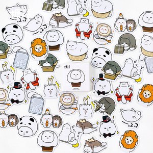 Fat White Cat Stickers