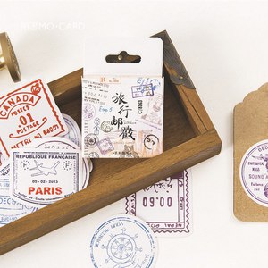 travel stamp mini paper stickers