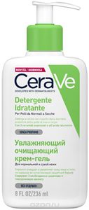 CeraVe Увлажняющий очищающий крем-гель для нормальной и сухой кожи лица и тела, 236 мл