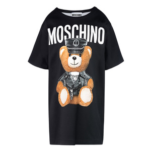 Moschino Dressed Bear Women Short Sleeves Short Dress Black