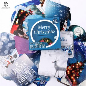46 Pcs Winter Merry Christmas Diary Stickers
