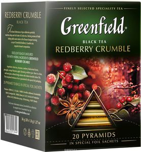 Greenfield Redberry Crumble черный чай в пирамидках, 20 шт