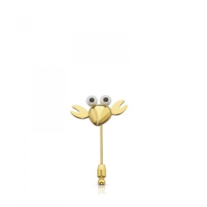 Vermeil Silver Bera Crab Brooch with Pearl