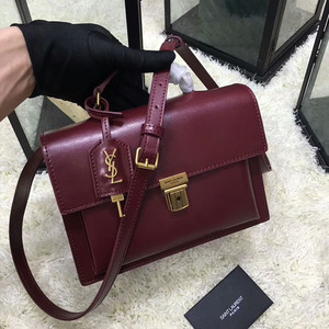 SAINT LAURENT MEDIUM HIGH SCHOOL SATCHEL IN LEATHER BURGUNDY